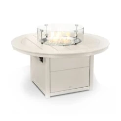 POLYWOOD Round 48" Fire Pit Table -HomeNest Store Round 48 Inch Fire Pit Table CTF48RSA Sand