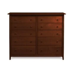 Sarah 10-Drawer Dresser -HomeNest Store Sarah Cherry 10 Drawer Dresser Cognac Cherry