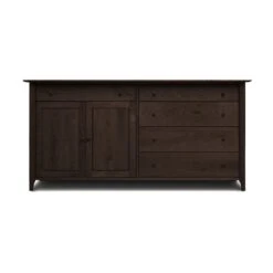 Sarah 2 Door, 5 Drawer Buffet -HomeNest Store Sarah Cherry 5 Drawer 2 Door Buffet Doors Left Smoke Cherry