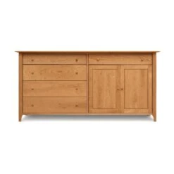 Sarah 2 Door, 5 Drawer Buffet -HomeNest Store Sarah Cherry 5 Drawer 2 Door Buffet Doors Right Natural Cherry