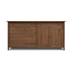 Sarah 2 Door, 5 Drawer Buffet -HomeNest Store Sarah Cherry 5 Drawer 2 Door Buffet Doors Right Saddle Cherry