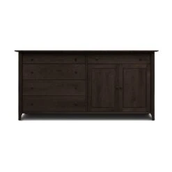 Sarah 2 Door, 5 Drawer Buffet -HomeNest Store Sarah Cherry 5 Drawer 2 Door Buffet Doors Right Smoke Cherry