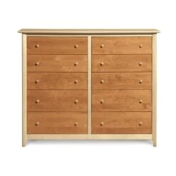 Sarah 10-Drawer Dresser -HomeNest Store Sarah Cherry Maple 10 Drawer Dresser