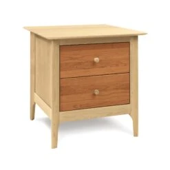 Sarah 2-Drawer Nightstand -HomeNest Store Sarah Cherry Maple 2 Drawer Nightstand 24 Inch