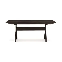 Sarah Shaker Trestle Extension Table -HomeNest Store Sarah Cherry Trestle Extension Table 38x60 Smoke Cherry