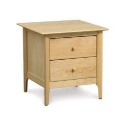Sarah 2-Drawer Nightstand -HomeNest Store Sarah Maple 2 Drawer Nightstand 24 Inch Natural Maple