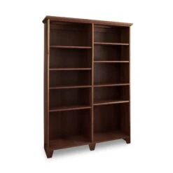 Shaker Wide Bookcase -HomeNest Store Shaker Wide Bookcase 50x72 Natural Walnut