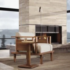 Sierra Upholstered Chair -HomeNest Store Sierra Walnut Upholstered Chair Life 2