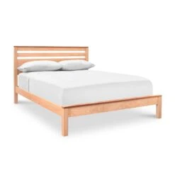 Skyline Panel Bed -HomeNest Store Skyline Panel Bed Queen Natural Maple Cherry Caps