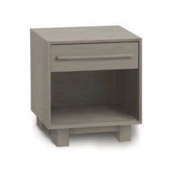 Sloane 1-Drawer Nightstand -HomeNest Store Sloane Oak 1 Drawer Enclosed Shelf Nightstand Weathered Oak