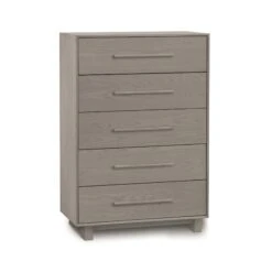 Sloane 5-Drawer Wide Chest -HomeNest Store Sloane Oak 5 Drawer Wide Chest Weathered Oak