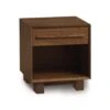 Sloane 1-Drawer Nightstand -HomeNest Store Sloane Walnut 1 Drawer Enclosed Shelf Nightstand