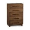 Sloane 5-Drawer Wide Chest -HomeNest Store Sloane Walnut 5 Drawer Wide Chest