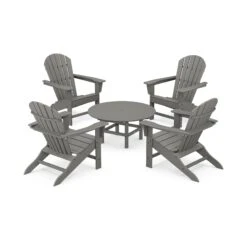 POLYWOOD South Beach 5-Piece Conversation Group -HomeNest Store South Beach 5 Piece Conversation Group PWS105 1 GY Slate Grey