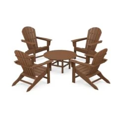 POLYWOOD South Beach 5-Piece Conversation Group -HomeNest Store South Beach 5 Piece Conversation Group PWS105 1 TE Teak