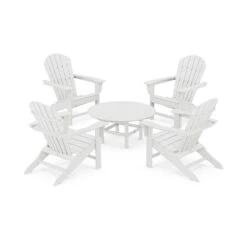 POLYWOOD South Beach 5-Piece Conversation Group -HomeNest Store South Beach 5 Piece Conversation Group PWS105 1 WH White