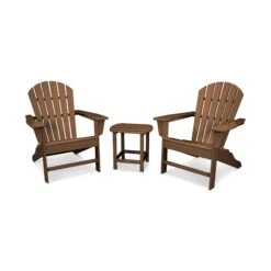 POLYWOOD South Beach Adirondack 3-Piece Set -HomeNest Store South Beach Adirondack 3 Piece Set PWS175 1 TE Teak