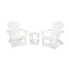 POLYWOOD South Beach Adirondack 3-Piece Set -HomeNest Store South Beach Adirondack 3 Piece Set PWS175 1 WH White