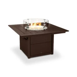 POLYWOOD Square 42" Fire Pit Table -HomeNest Store Square 42 Inch Fire Pit Table CTF42SMA Mahogany