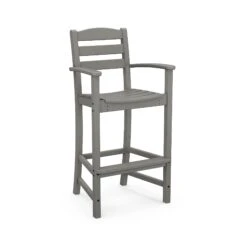 POLYWOOD La Casa Cafe Outdoor Bar Arm Chair -HomeNest Store TD202GY Slate Grey
