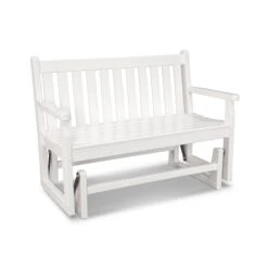 POLYWOOD Traditional Garden 48" Glider Bench -HomeNest Store Traditional Garden 48 Inch Glider Bench TTGG48WH White