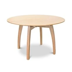 Vermont Modern Round PedestalExtension Table -HomeNest Store Vermont Modern Extension Pedestal Table 48 Inch Natural Maple