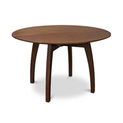 Vermont Modern Round PedestalExtension Table -HomeNest Store Vermont Modern Extension Pedestal Table 48 Inch Natural Walnut