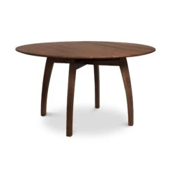 Vermont Modern Round PedestalExtension Table -HomeNest Store Vermont Modern Extension Pedestal Table 54 Inch Natural Walnut n3nyaw