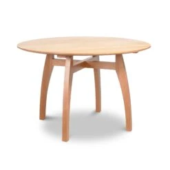 Vermont Modern Round Solid Top Pedestal Table -HomeNest Store Vermont Modern Solid Top Pedestal Table 48 Inch Natural Maple