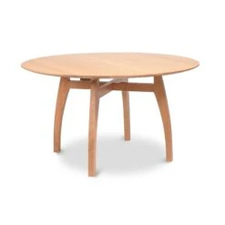 Vermont Modern Round Solid Top Pedestal Table -HomeNest Store Vermont Modern Solid Top Pedestal Table 54 Inch Natural Maple