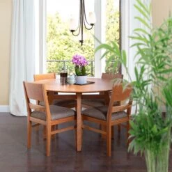 Vermont Modern Round Solid Top Pedestal Table -HomeNest Store Vermont Modern Solid Top Pedestal Table Life 2