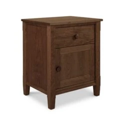 Vermont Shaker 1-Drawer Nightstand With Door -HomeNest Store Vermont Shaker 1 Drawer 1 Door Nightstand Natural Walnut