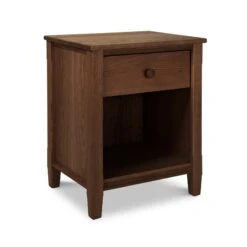 Vermont Shaker 1-Drawer Enclosed Shelf Nightstand -HomeNest Store Vermont Shaker 1 Drawer Enclosed Shelf Nightstand Natural Walnut