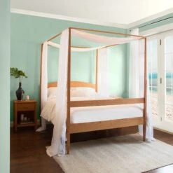 Vermont Shaker Four Poster Bed With Canopy -HomeNest Store Vermont Shaker 4 Poster Bed With Canopy Life 2