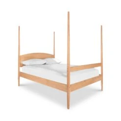 Vermont Shaker Four Poster Bed -HomeNest Store Vermont Shaker 4 Poster Bed Queen No Canopy Natural Maple
