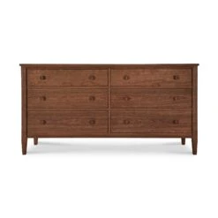 Vermont Shaker 6-Drawer Dresser -HomeNest Store Vermont Shaker 6 Drawer Dresser Natural Walnut