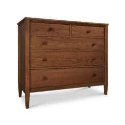 Vermont Shaker Extra Wide Chest -HomeNest Store Vermont Shaker Extra Wide Chest 5 Drawer Natural Walnut