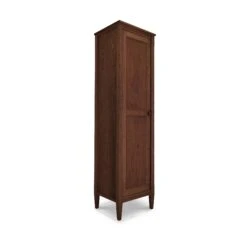 Vermont Shaker Narrow Bookcase With Mirror -HomeNest Store Vermont Shaker Narrow Bookcase with Mirror Left Hinge Natural Walnut