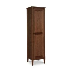 Vermont Shaker Narrow Bookcase With Mirror -HomeNest Store Vermont Shaker Narrow Bookcase with Mirror Right Hinge Natural Walnut