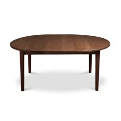 Vermont Shaker Round Extension Table -HomeNest Store Vermont Shaker Round Extension Table 48 Inch with 1 Ext Natural Walnut