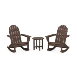 POLYWOOD Vineyard 3-Piece Adirondack Rocking Chair Set -HomeNest Store Vineyard 3 Piece Adirondack Rocking Chair Set PWS408 1 MA Mahogany