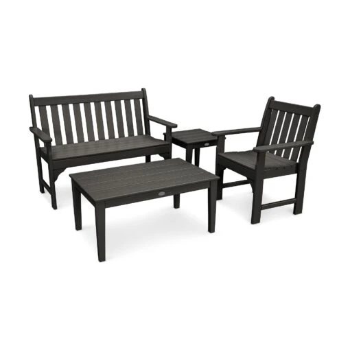 POLYWOOD Vineyard 4-Piece Bench Seating Set