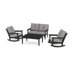 POLYWOOD Vineyard 4-Piece Deep Seating Rocking Chair Set