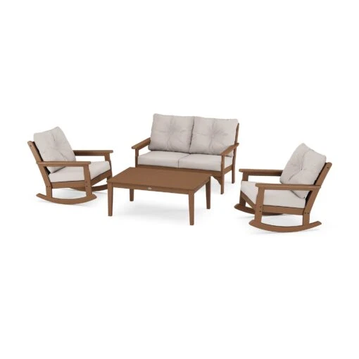 POLYWOOD Vineyard 4-Piece Deep Seating Rocking Chair Set - Image 4