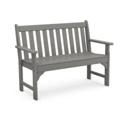 POLYWOOD Vineyard 48" Garden Bench -HomeNest Store Vineyard 48 Inch Garden Bench GNB48GY Slate Grey