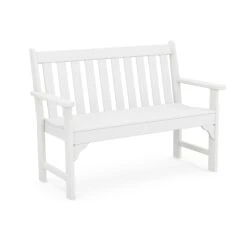 POLYWOOD Vineyard 48" Garden Bench -HomeNest Store Vineyard 48 Inch Garden Bench GNB48WH White