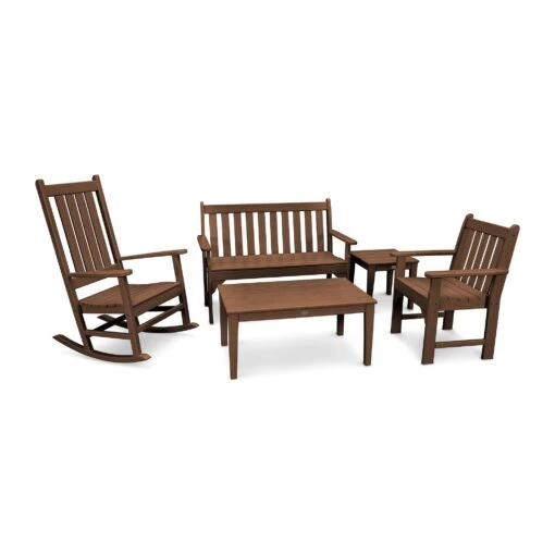 POLYWOOD Vineyard 5-Piece Bench & Rocking Chair Set - Image 4