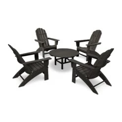 POLYWOOD Vineyard 5-Piece Oversized Adirondack Set -HomeNest Store Vineyard 5 Piece Oversized Adirondack Set PWS400 1 BL Black