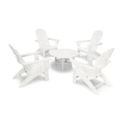 POLYWOOD Vineyard 5-Piece Oversized Adirondack Set -HomeNest Store Vineyard 5 Piece Oversized Adirondack Set PWS400 1 WH White