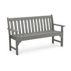 POLYWOOD Vineyard 60" Garden Bench -HomeNest Store Vineyard 60 Inch Garden Bench GNB60GY Slate Grey
